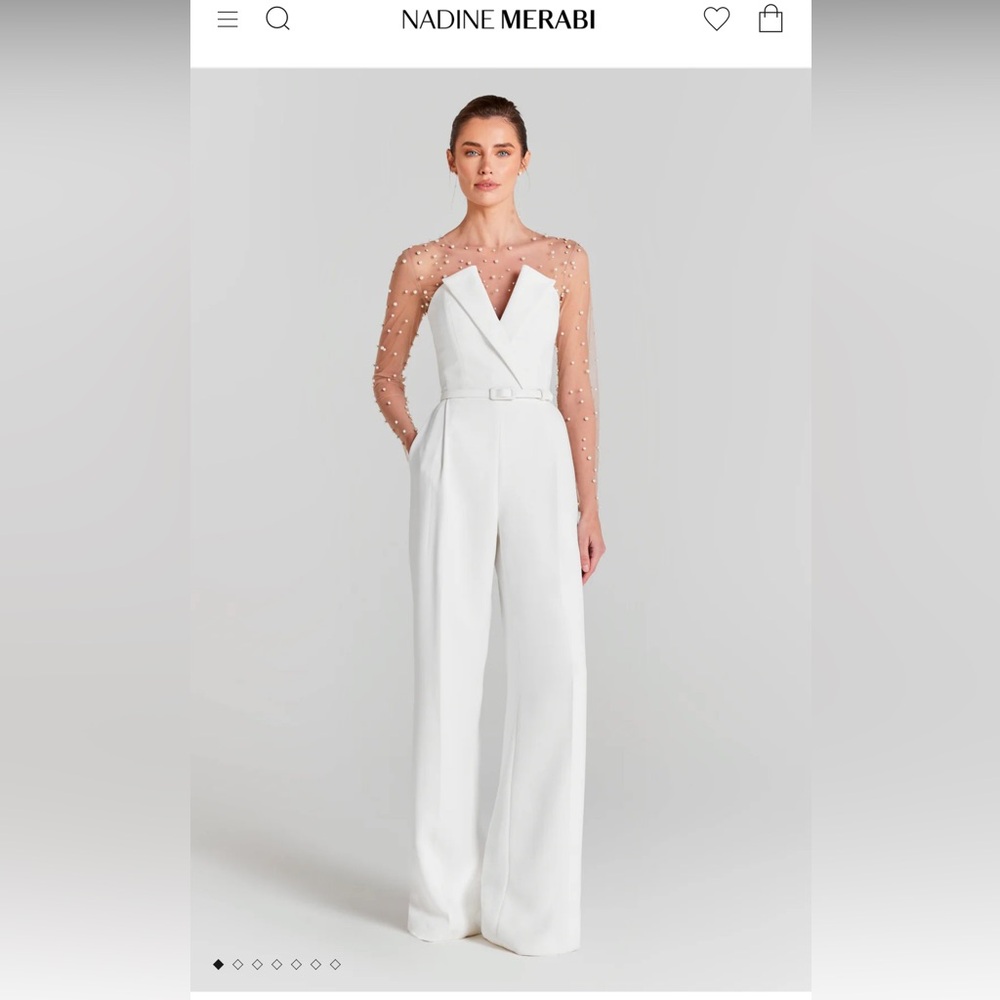 Nadine Merabi White Jumpsuit